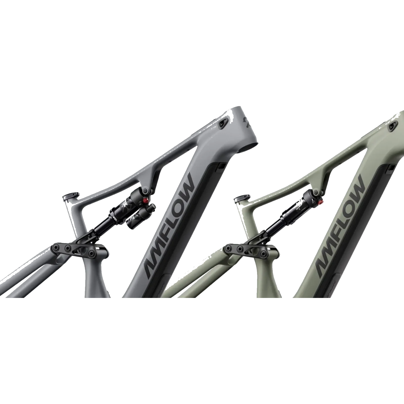 AMFLOW PR Carbon frames in moss green and basalt grey